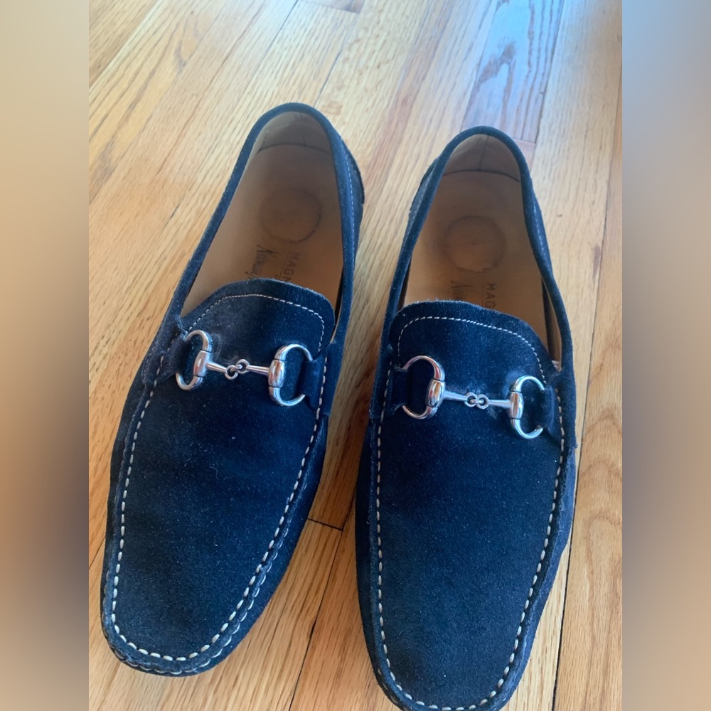 Neiman Marcus Men’s leather suede loafers. Dark Blue/Navy. 10M. With Box - Picture 4 of 12